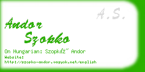 andor szopko business card